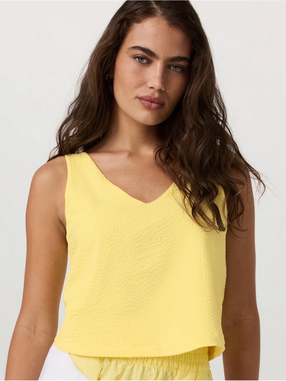 Vuori Villa Textured Crop Tank Small Sunlight Yellow NWT SOLD OUT - Picture 3 of 3